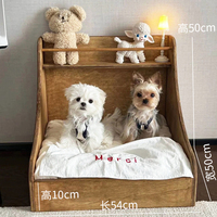 Meubles de luxe en bois massif pour animaux de compagnie style danois maltais chat chien chenil lit extérieur à la mode motif Animal cage transporteur pour cadeau