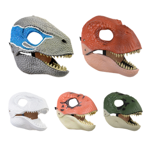 Máscara de Dinosaurio Raptor de Látex Natural para Niños, Cosplay de Halloween, Máscara de Dinosaurio con Mandíbula Móvil para Fiesta de Cumpleaños, Hecha de EVA - Product Image 2