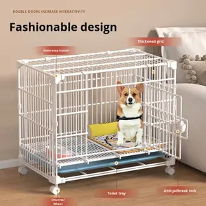 Tekerlekli Küçük İç Mekan Köpek Kafesi Demir Kafes Taşıma Kafesi İstiflenebilir Evcil Hayvan Köpek Evi Villa - Product Image 4