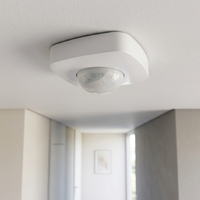 360 °   Détecteur de mouvement PIR longue portée pour plafond, détecteur infrarouge réglable 4m*20m avec réglage du temps et de la luminosité pour éclairage de plafond haut