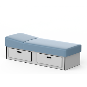 Lit d'hôpital manuel Clinic3-2000LH, moderne, confortable, pour examen <span class=keywords><strong>pédiatrique</strong></span>, canapé de récupération, deux tiroirs, meubles en cuir et en bois - Product Image 2