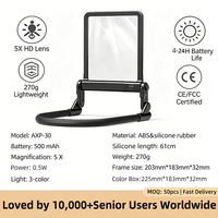 Lampe de cou LED avec loupe 5X, lampe de lecture mains libres, 3 modes de couleur, rechargeable par USB pour la lecture, la réparation, l'artisanat et les loisirs