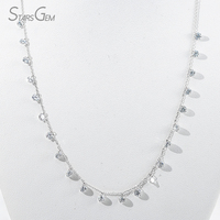 Starsgem Collier ajustable unisexe de luxe flottant en or 10K 1g avec diamant de laboratoire taille brillant 4,85 ct 3,9 mm couleur D blanc