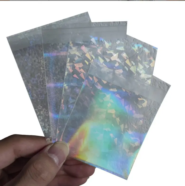 Star Plastic Clear Rainbow Adhesive OPP Bag Self Seal 3inch Size Kpop Photo Card Holographic Hologram Photocard Sleeve
