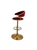 Chaise de bar moderne et luxueuse pour la maison tabouret de bar design en acier inoxydable chaise de réception élégante réglable en cuir pour hôtel cuisine et salle à manger