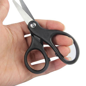 13.4cm * 6.8cm 33.5g noir pliant en acier inoxydable <span class=keywords><strong>tresse</strong></span> ciseaux ligne de pêche coupe poisson coupe ciseaux avec fichier antirouille - Product Image 3