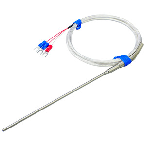 Pt100 RTD WZPK-191 Armored Temperature Sensor with Flexible Probe, High Temperature Resistant Silver-plated <b>PTFE</b> Wire - Product Image 1