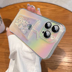 Custodia per telefono in Silicone con pellicola di lusso per lenti a sabbia tridimensionale per iPhone 14 Plus 13 Pro Max 12-Premium <span class=keywords><strong>Mobile</strong></span> di protezione - Product Image 2