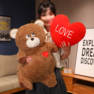Peluche Magico Trasformabile all'Ingrosso, Cuore che si Ribalta per Rivelare un Simpatico Orsacchiotto, <span class=keywords><strong>Cuscino</strong></span> Morbido <span class=keywords><strong>da</strong></span> <span class=keywords><strong>Abbracciare</strong></span>, Regalo Unico per San Valentino - Product Image 4