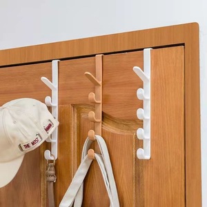 Single-Tier Plastic <b>Door</b> <b>Hook</b> Punch-Free Clothes Hanger for Dormitory or Rental Room Storage - Product Image 1