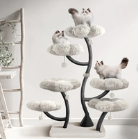 Coloré grand grand arbre à chat tour escalade fleur hamac arbre à chat avec des poteaux en peluche et en sisal de qualité supérieure meubles pour chat