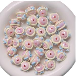 Perles acryliques macaron de haute qualité, peintes à la main, 16 mm, multicolores, matériaux DIY faits à la main, accessoires pour chaînes de téléphone portable - Product Image 3