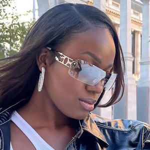 Mode nuances rectangle sans monture argent métal <span class=keywords><strong>pc</strong></span> bella lunettes de vue fête y2k lunettes femmes dames 2024 lunettes de soleil rétro - Product Image 2