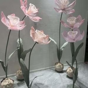 L-027 Flor Gigante de Narciso de Organza al por Mayor, Flor Artificial para Decoración de Bodas y Hogar - Product Image 6