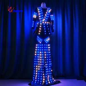 Disfraces <span class=keywords><strong>de</strong></span> caminantes con zancos LED para <span class=keywords><strong>mujer</strong></span> Light-Up <span class=keywords><strong>Robot</strong></span> Tron Performance Wear para eventos - Product Image 4