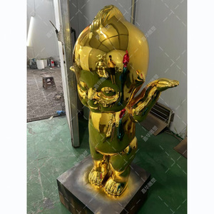 Escultura de Fibra de Vidrio Electrochapada Personalizada, Figura Decorativa para Exteriores, Instalación Artística, Montaje en Suelo, Diseño Contemporáneo - Product Image 1
