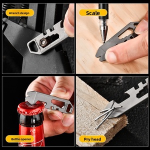 Mini Herramienta Multiusos de Aleación de Titanio, Regla, Llave Inglesa, Abrebotellas, Herramienta de Bolsillo Portátil para Camping, con Logotipo Personalizado, China - Product Image 4