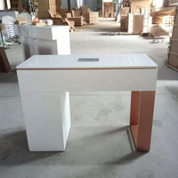 Table de manucure en métal moderne de haute qualité, mobilier de salon avec tiroir de rangement pour usage commercial
