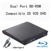 Lecteur de DVD Blu Ray externe haute vitesse Portable USB 3.0 CD 3D lecteur Blu-Ray graveur lecteur de BD-ROM pour Mac Windows 10 ordinateur portable