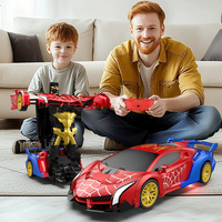 Voiture de course télécommandée électrique rechargeable Spider-Man transformable en robot, jouet de course sportive télécommandé, déformation à une touche, vente en gros