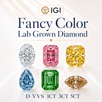 Laboratuvarda Yetiştirilmiş Elmas Beyaz Fantazi Pembe Sarı Canlı Mavi Zümrüt Kesim DEF 1CT 3CT 5 Karat 10ct CVD Gevşek Laboratuvar Elmasları IGI Sertifikalı