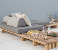 Juego de Sofás de Lujo para Exteriores en Madera de Teca Sólida, Construcción Resistente a la Intemperie para Uso en Hoteles y Parques, Comodidad Duradera
