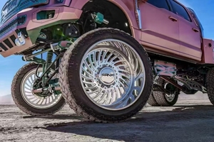 Rines FANXI de Aleación de Aluminio Forjado y Fresado en Negro Brillante de 6 Birlos, 22x12, Desplazamiento de -44 mm, 22x14, 24x12, 24x14, 24x16, 26x14 para Ford F250 - Product Image 5