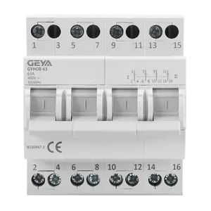 GEYA GYHO8-63 2P Inverseur 2p 63a 230/400vac Modulaire Double Puissance Commutateur de Transfert Manuel PC Rail Switch 3 Pôles 32a 63 ZHE