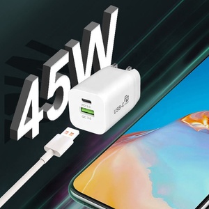Due Porte di Uscita PD <span class=keywords><strong>Rapido</strong></span> Tipo C 45W <span class=keywords><strong>Caricatore</strong></span> Della Parete del <span class=keywords><strong>Caricatore</strong></span> del USB Con US EU UK Spina per il <span class=keywords><strong>iPhone</strong></span> carica veloce - Product Image 2