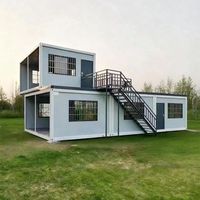 Edificio Modular Prefabricado de Lujo, Estructura de Acero, Villa de 2 Pisos, Vivienda Portátil, Casas Prefabricadas, Casa Contenedor de Vidrio