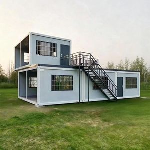 预制豪华模块化建筑钢结构二层别墅居住用可移动卡萨斯预制玻璃集装箱房 - Product Image 3