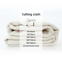 Tissu de tapis brodé en coton et polyester blanc de haute qualité, technique de tufting croisé non tissé, résistant à l'abrasion, pour textile de maison