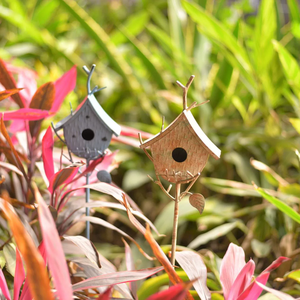 Vente directe de nichoirs rétro en <span class=keywords><strong>fer</strong></span> <span class=keywords><strong>forgé</strong></span>, décorations de jardin en métal <span class=keywords><strong>ancien</strong></span>, structure d'escalade pour nid d'oiseaux, inserts pour fleurs - Product Image 4