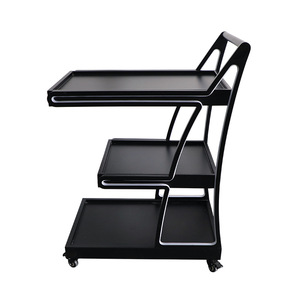 Three Story Stainless Steel Hotel Trolley With Led <b>Light</b> For Ktv Restaurant Birthday Cake Service Cart - Product Image 5