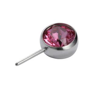 Giometal Titanium <span class=keywords><strong>Piercing</strong></span> Front Face End w/ Flat Back Side of End <span class=keywords><strong>Vertical</strong></span> Helix Threadless Nipple Ring Body Jewelry - Product Image 1