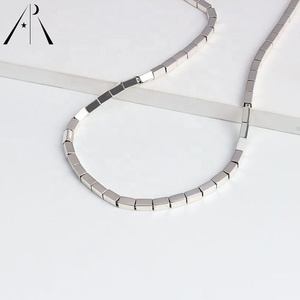 Mode Tendance Foulard Populaires <span class=keywords><strong>En</strong></span> <span class=keywords><strong>Argent</strong></span> Sterling Délicat 925 Curb <span class=keywords><strong>Plat</strong></span> Chaîne <span class=keywords><strong>Collier</strong></span> <span class=keywords><strong>En</strong></span> Or <span class=keywords><strong>Massif</strong></span> <span class=keywords><strong>Argent</strong></span> Plaine Fine Jewelry - Product Image 2