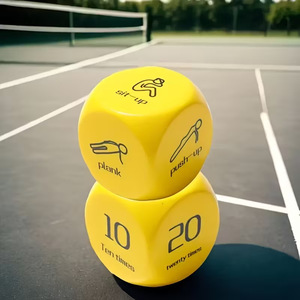 2 dés de fitness à 6 faces en PU gravés sur le thème de l'alphabet pour les jeux de sport de groupe, y compris les pompes - Product Image 2