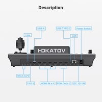 Quad HDMI entrée vidéo mélangeur commutateur diffusion en direct diffusion PTZ caméra Joystick contrôle 4 canaux Mini PTZ clavier