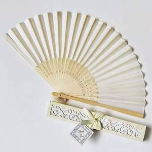 Promotional Gifts Custom Print Logo Bamboo High Quality Plain <b>Silk</b> Folding Hand Wedding Fan - Product Image 2