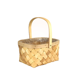 Panier à fleurs en osier rectangulaire, panier à fleurs fraîches, style pastoral, panier cadeau - Product Image 5