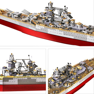 Modelo de Rompecabezas Metálico 3D del Buque de Guerra <span class=keywords><strong>Richelieu</strong></span> HP157-RS de Piececool, Modelo de Buque de Guerra Naval de Alta Precisión para Adultos y Adolescentes - Product Image 4