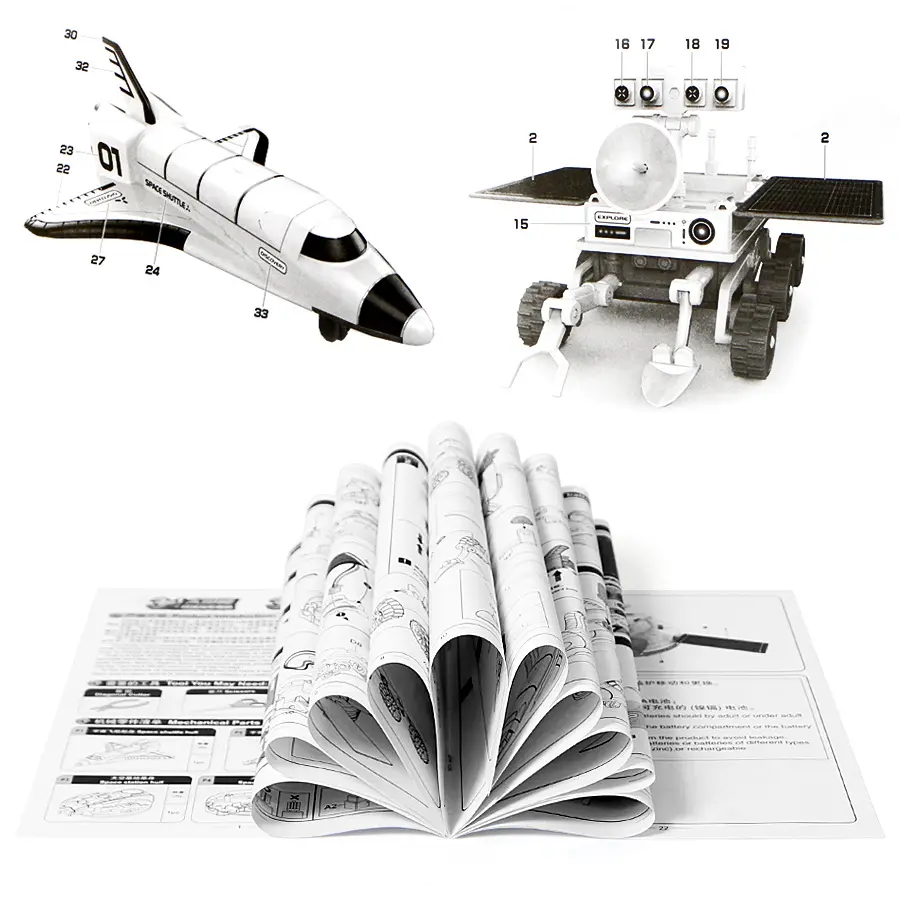 3in1 DIY 장난감 세트 태양 음력 탐사 함대 키트 과학 교육 어린이