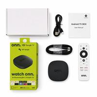 Boîtier TV intelligent Onn 4K Android 13, décodeur 4K Quad Core, connectivité 5G, 8 Go 128 Go, télécommande vocale pour lecteur multimédia en streaming