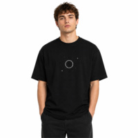 T-shirt Homme à Manches Courtes en Tissu Jersey Épais Lavé avec Logo Personnalisé, Motif Anneau Gaufré, 300 g/m², Coupe Boxy, Style Décontracté Neutre pour Week-end et Voyage