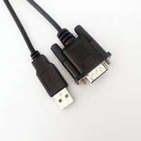 Cable Usb Rs232 a Usb, negro personalizado, 1,8 M, 6 pies, VGA, DB, 9 pines, macho, Serial, Rs232
