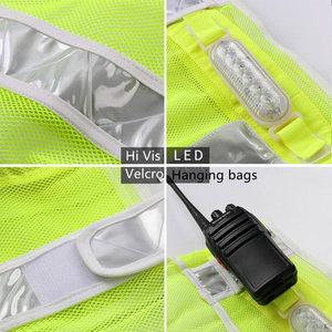 เสื้อกั๊กนิรภัย LED Hi Vis ราคาโรงงานพร้อมส่ง มีสินค้าในสต็อก จัดส่งรวดเร็ว เสื้อกั๊กสะท้อนแสงแบบกระพริบสำหรับงานกลางคืน - Product Image 4