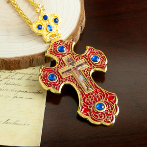 HT Fashion Croce Pettorale Ortodossa con Crocifisso di Gesù Icona Religiosa per Sacerdote Pastore Vescovo Regalo Spirituale per la Chiesa - Product Image 5