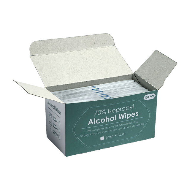 Manufacturer Alcohol Wipes Single-Piece Packing Safety Standard Disposable Lint Free 3*6cm Nail Wipes