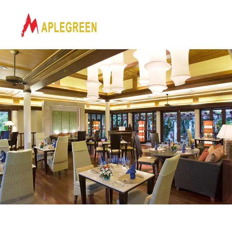 Quảng Châu khách sạn hiện đại nhà hàng đồ nội thất cổ điển Vòng 6 chỗ ngồi bàn ăn đặt và Bộ ghế ăn