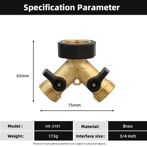 Hengxin-connecteur pour tuyau d'eau de jardin, en laiton, 2 voies, mm - Product Image 2